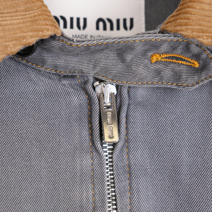 Miu Miu Velvet Trim Bomber Jacket