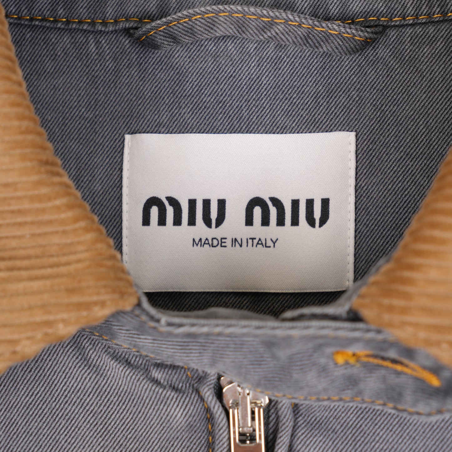 Miu Miu Velvet Trim Bomber Jacket