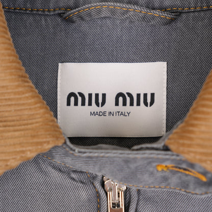 Miu Miu Velvet Trim Bomber Jacket