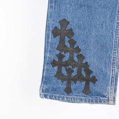 CHROME HEARTS BLACK PATCH BLUE WASH LEVIS