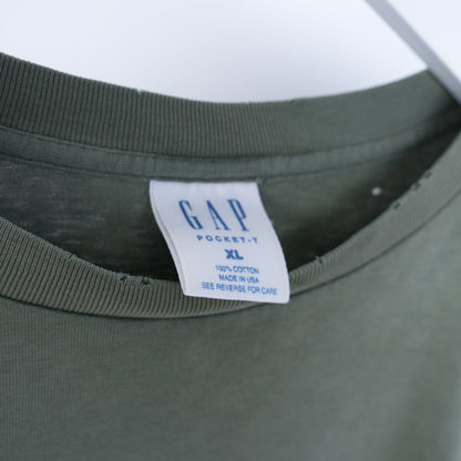 VINTAGE BOXY BLANK GREEN POCKET TEE