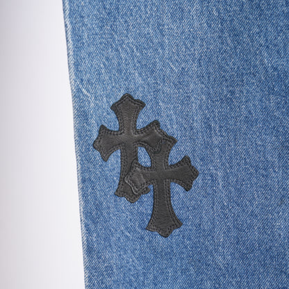 CHROME HEARTS BLACK PATCH BLUE WASH LEVIS