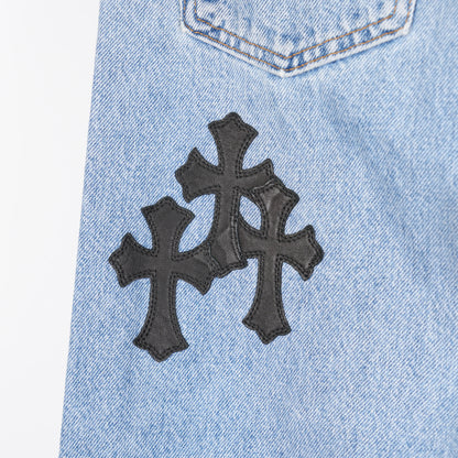 CHROME HEARTS BLACK PATCH LIGHT WASH LEVIS 505
