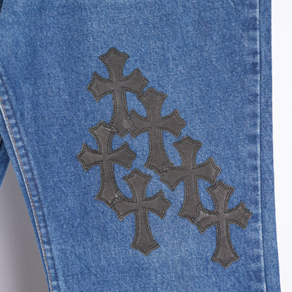CHROME HEARTS BLACK PATCH DARK WASH LEVIS 517