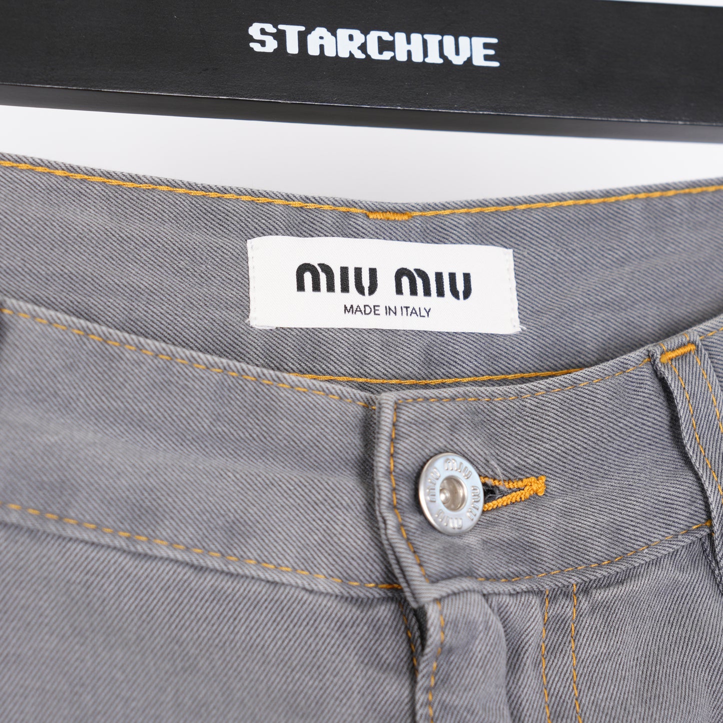 Miu Miu LOGO EMBROIDERED PANTS