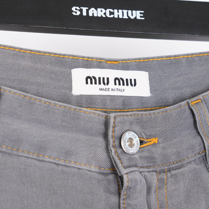 Miu Miu LOGO EMBROIDERED PANTS