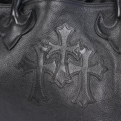 CHROME HEARTS TRIPLE CROSS LEATHER TOTE BAG