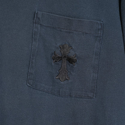 CHROME HEARTS VINTAGE EMBROIDERED CROSS POCKET TEE