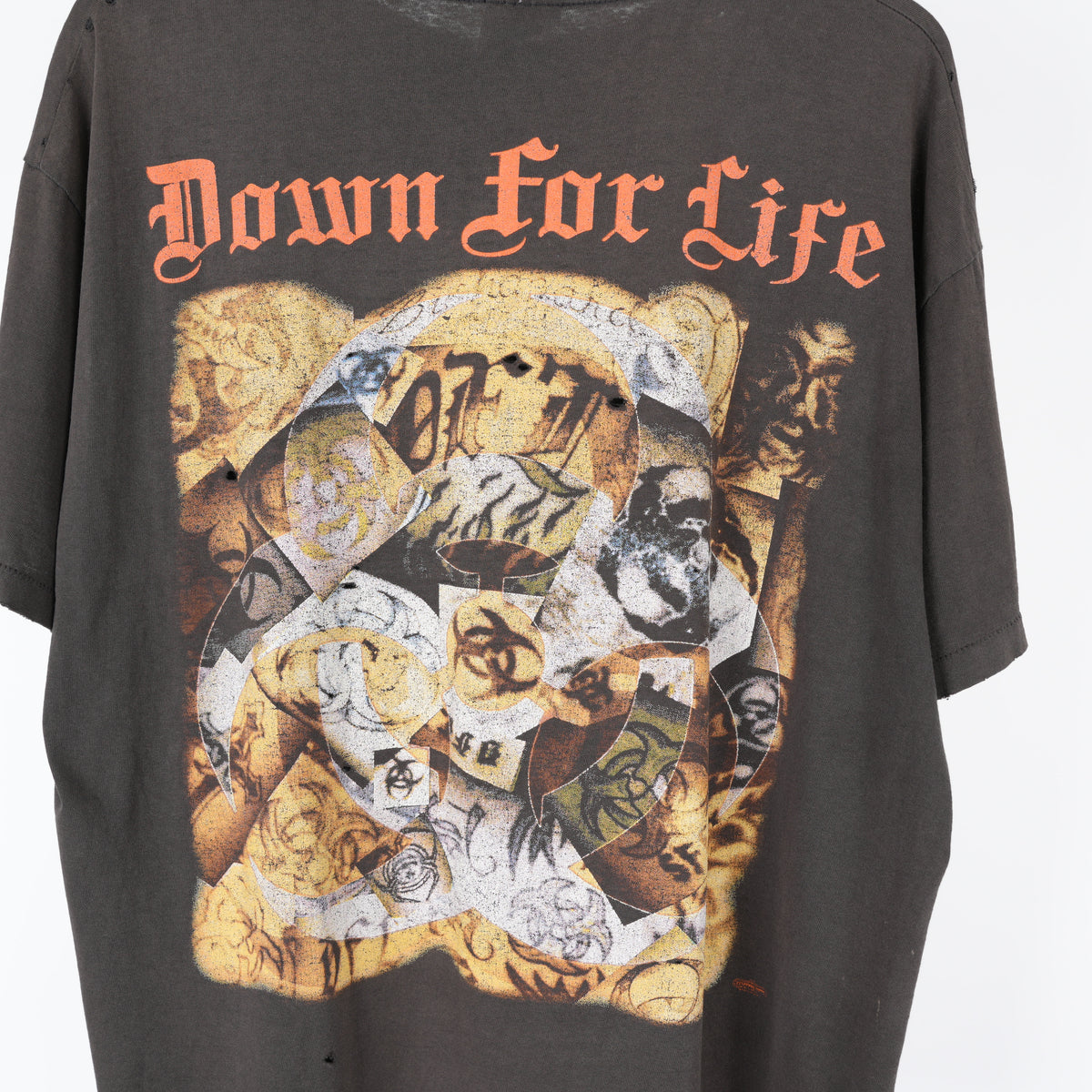 VINTAGE BIOHAZARD DOWN FOR LIFE TRASHED TEE