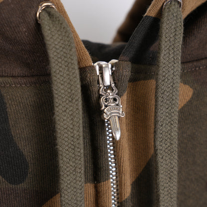 CHROME HEARTS CAMO LEATHER PATCH ZIP UP