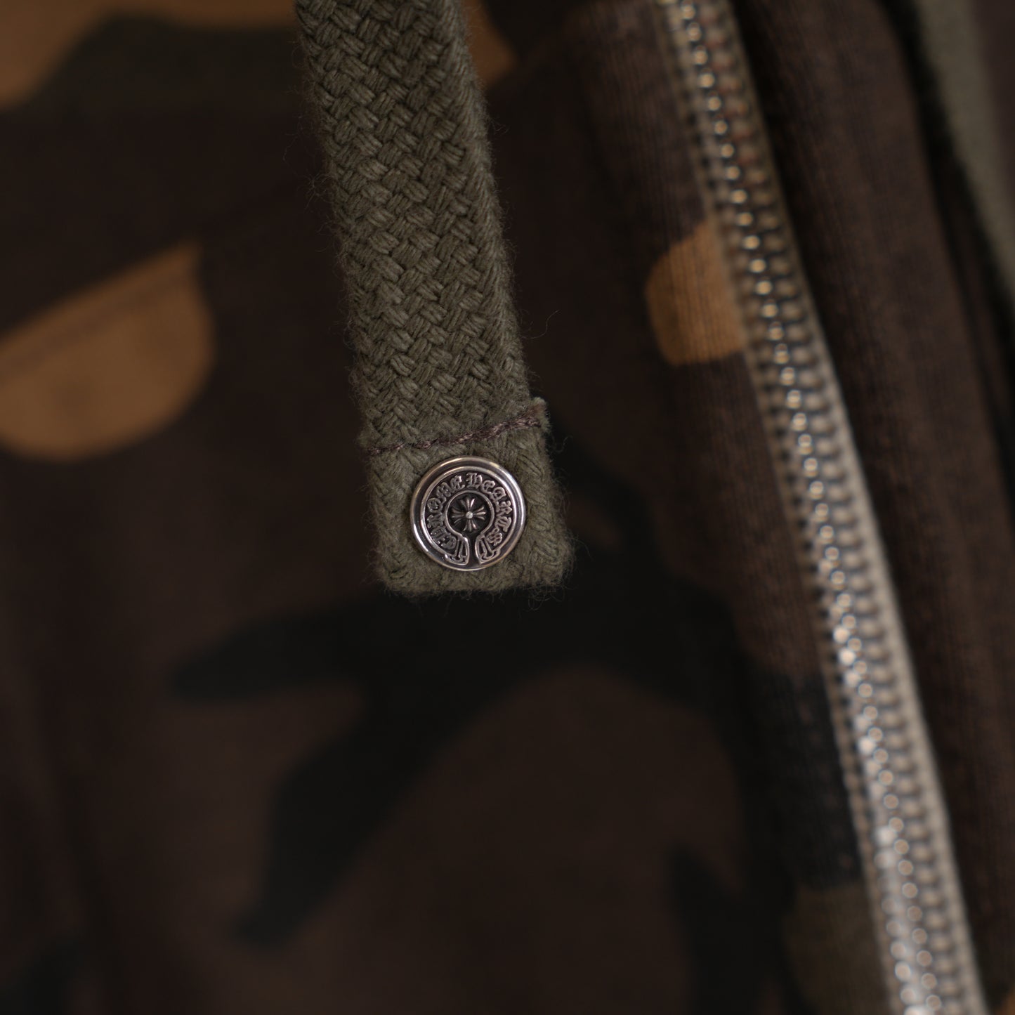 CHROME HEARTS CAMO LEATHER PATCH ZIP UP