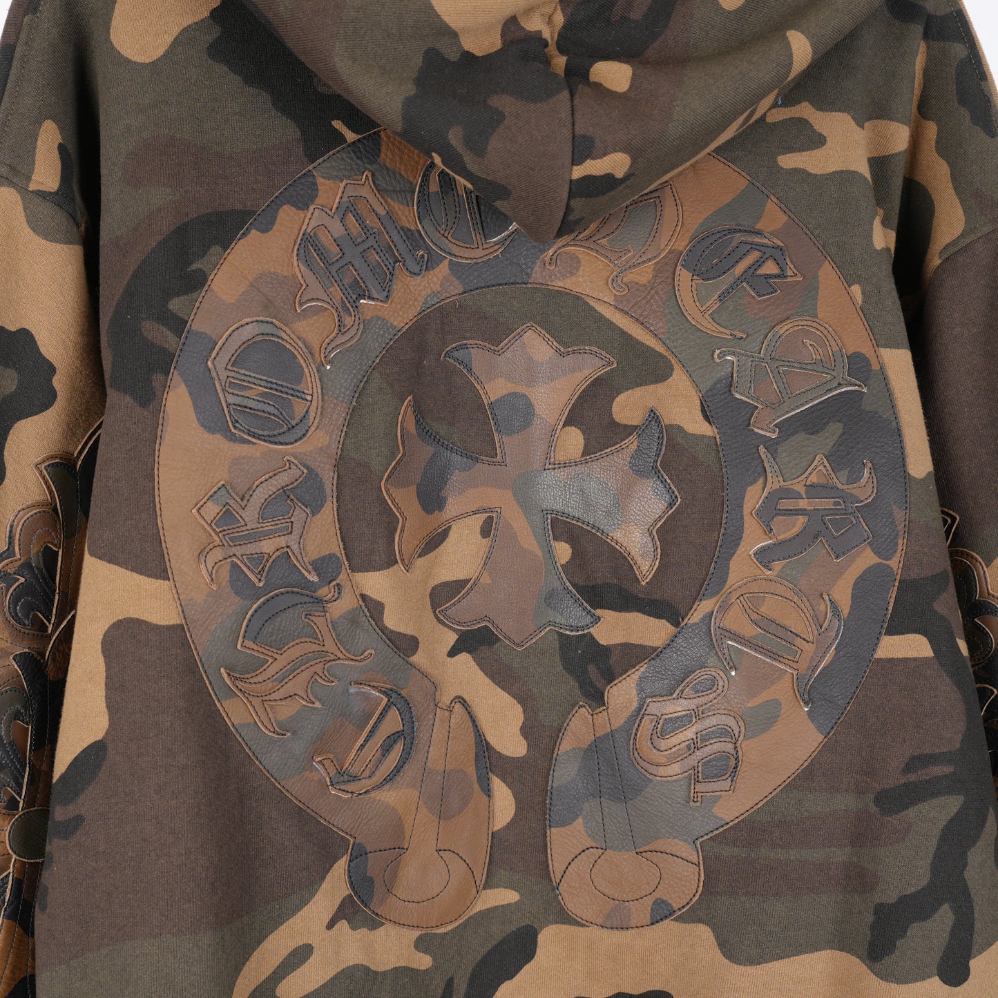 CHROME HEARTS CAMO LEATHER PATCH ZIP UP