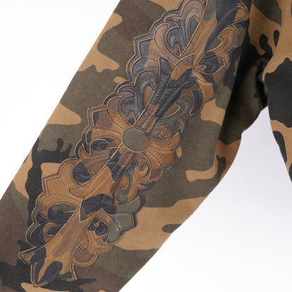 CHROME HEARTS CAMO LEATHER PATCH ZIP UP