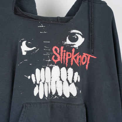 VINTAGE SLIPKNOT THRASHED MAGGOT FACE PULLOVER HOODIE