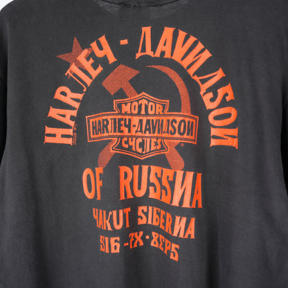 VINTAGE HARLEY DAVIDSON SOVIET UNION ARM AND SICKLE EMBLEM T-SHIRT RUSSIA