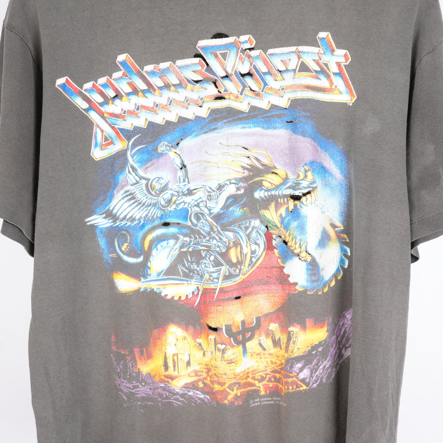VINTAGE THRASHED JUDAS PRIEST SUMMER TOUR '91 TEE