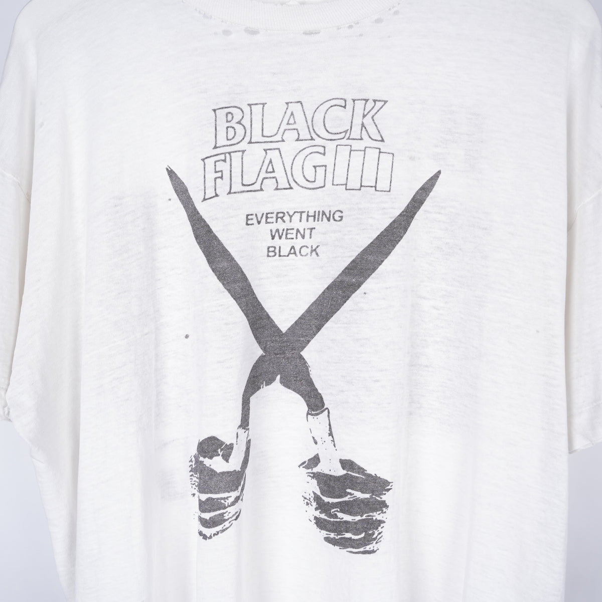 VINTAGE 1980s THRASHED BLACK FLAG 'EVERYTHING WENT BLACK' TEE