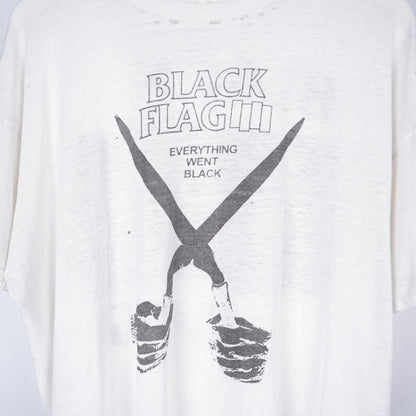 VINTAGE 1980s THRASHED BLACK FLAG 'EVERYTHING WENT BLACK' TEE