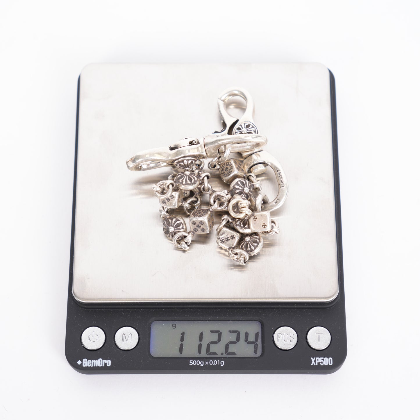 Chrome Hearts 14-Link DOUBLE LOBSTER Dice Wallet Chain