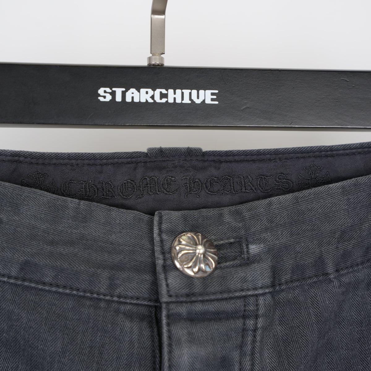 CHROME HEARTS HERRINGBONE CARPENTER PANTS