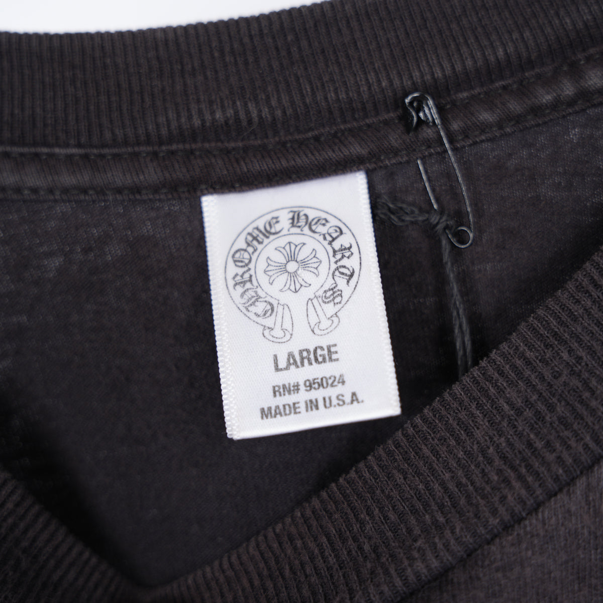 CHROME HEARTS BLACK FLORAL POCKET LONG SLEEVE TEE
