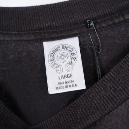 CHROME HEARTS BLACK FLORAL POCKET LONG SLEEVE TEE