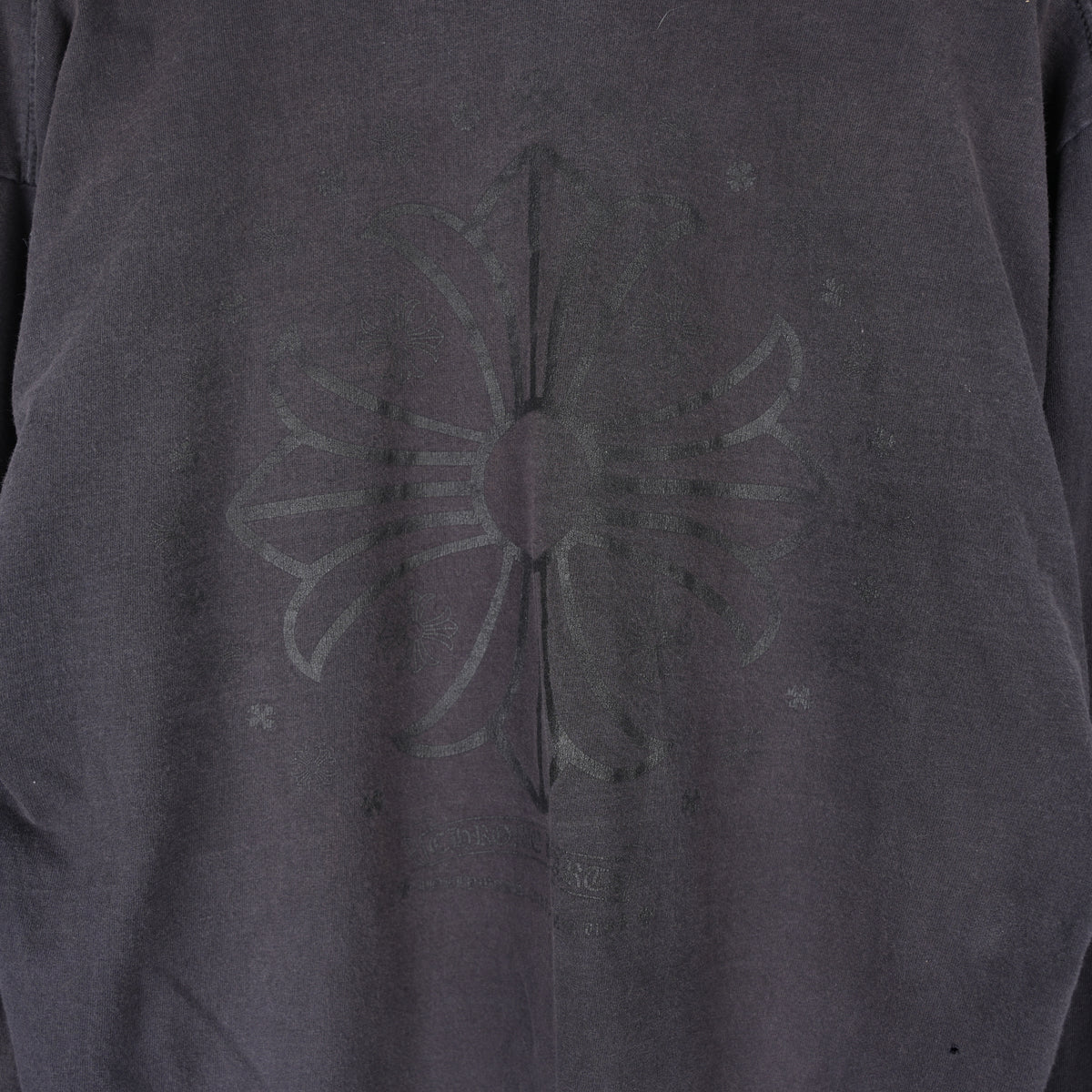 CHROME HEARTS BLACK FLORAL POCKET LONG SLEEVE TEE