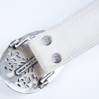 CHROME HEARTS WHITE OVAL BELT