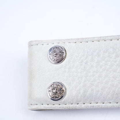 CHROME HEARTS WHITE LEATHER BELT STRAP