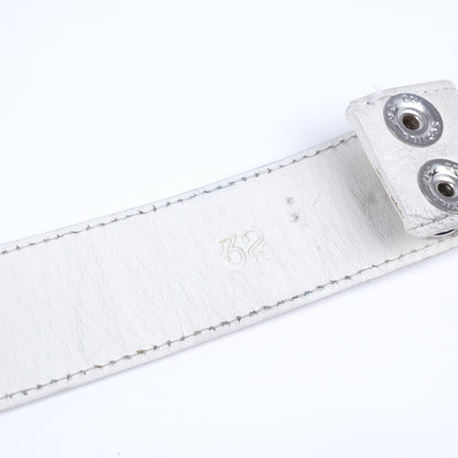 CHROME HEARTS WHITE LEATHER BELT STRAP