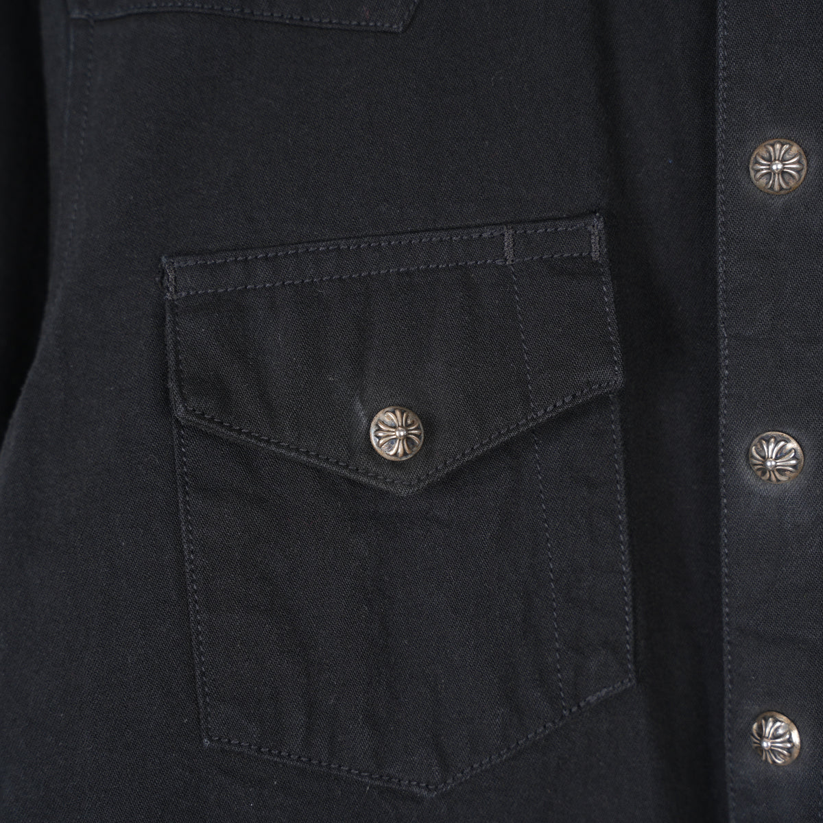 CHROME HEARTS CROSS PATCH WESTERN DENIM SHIRT