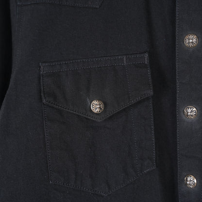 CHROME HEARTS CROSS PATCH WESTERN DENIM SHIRT