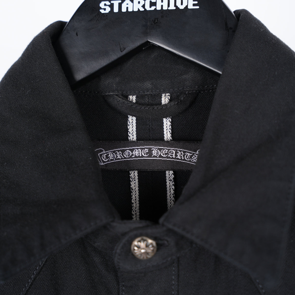 CHROME HEARTS CROSS PATCH WESTERN DENIM SHIRT