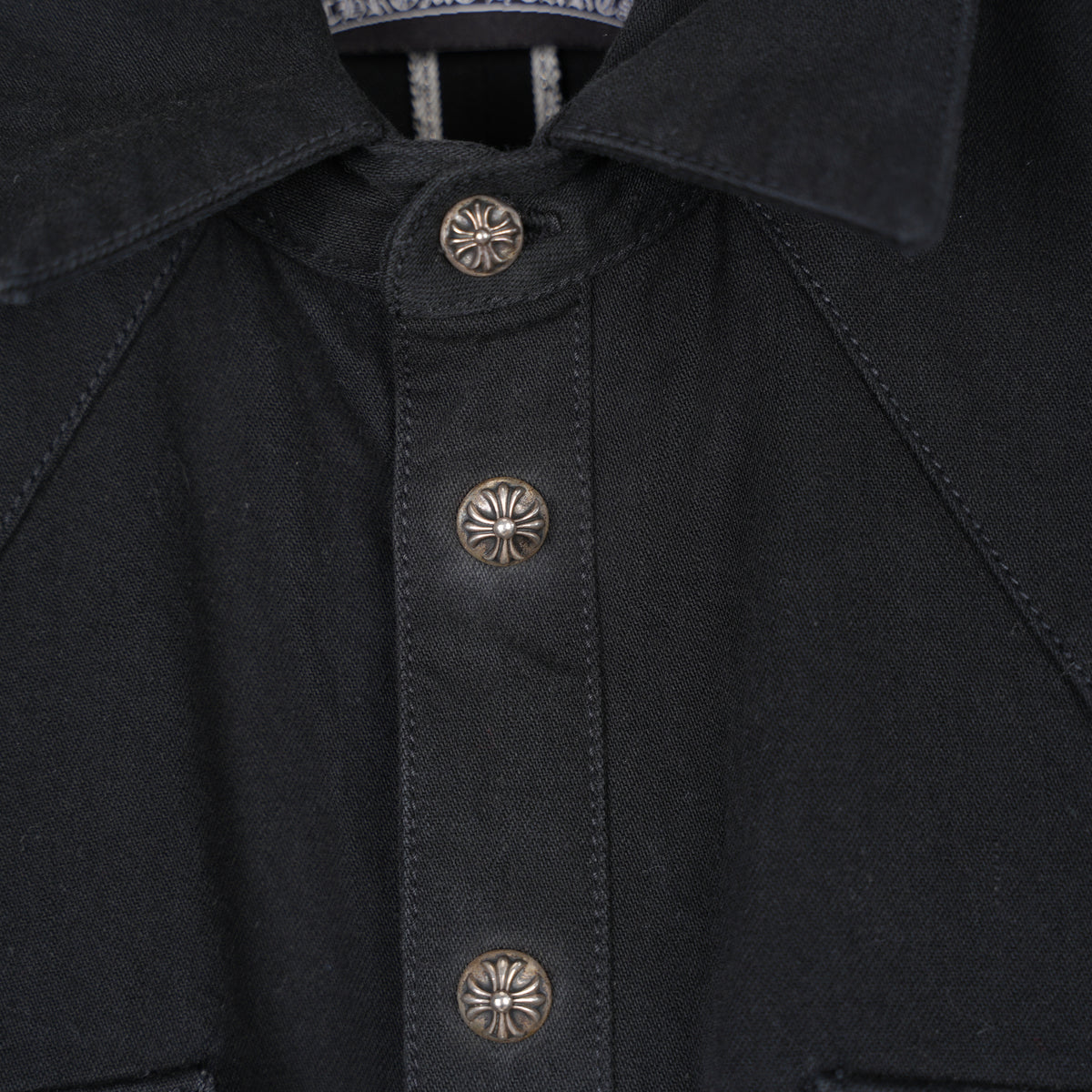 CHROME HEARTS CROSS PATCH WESTERN DENIM SHIRT