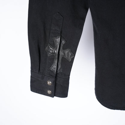 CHROME HEARTS CROSS PATCH WESTERN DENIM SHIRT