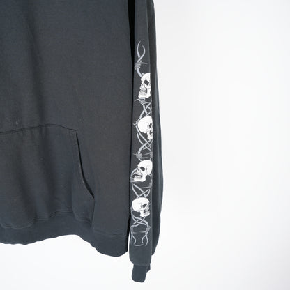 VINTAGE 2001 GOOD SPORTS SKULL  BARBED WIRE  PULL OVER HOODIE