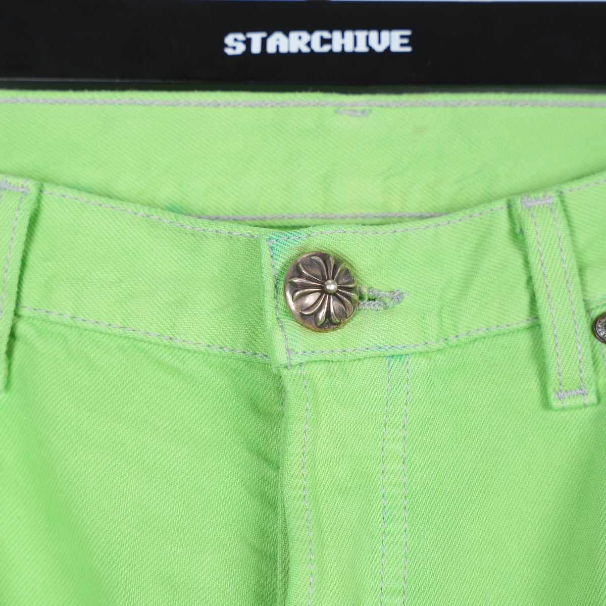CHROME HEARTS SEX RECORDS GREEN PATCH DENIM