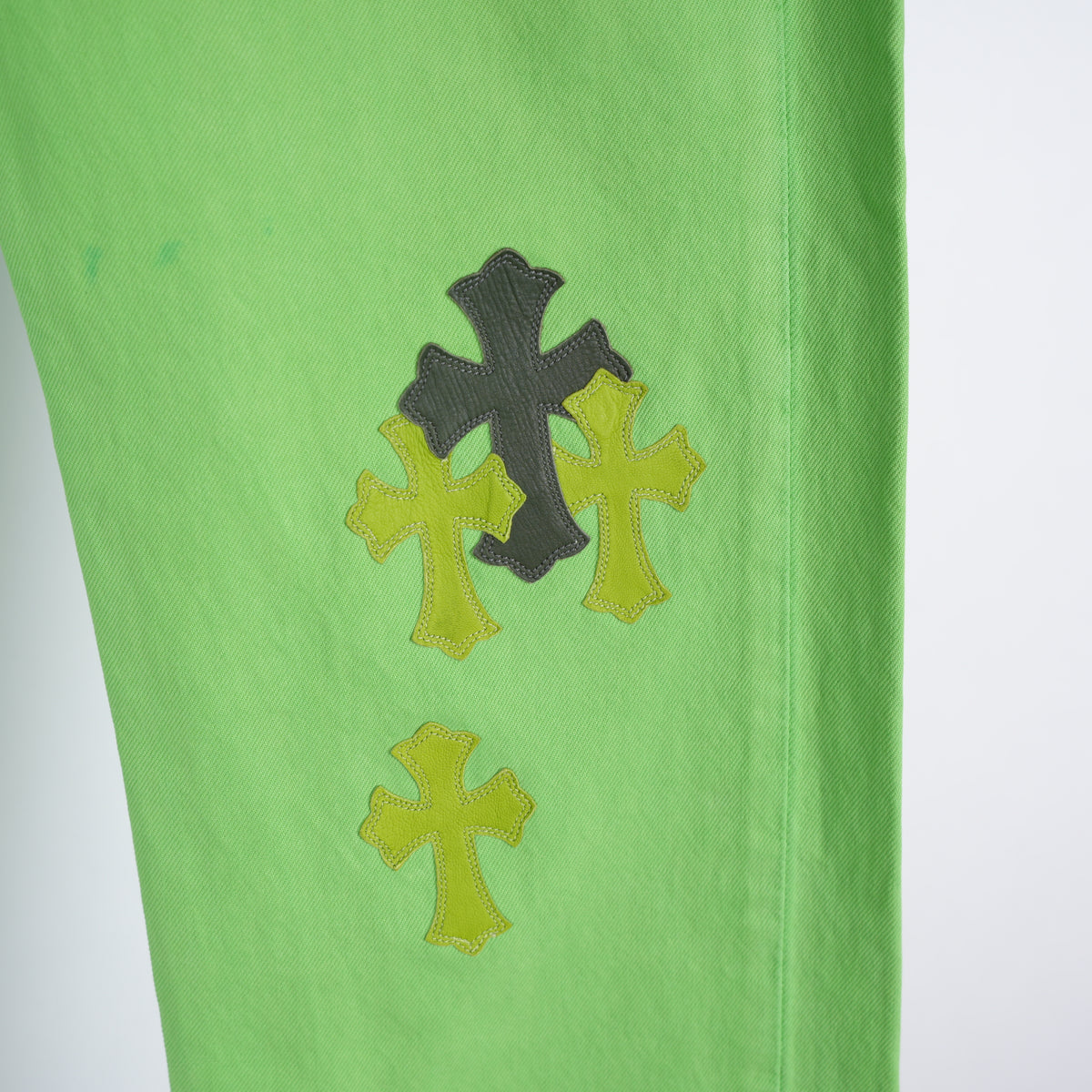 CHROME HEARTS SEX RECORDS GREEN PATCH DENIM