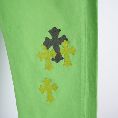 CHROME HEARTS SEX RECORDS GREEN PATCH DENIM