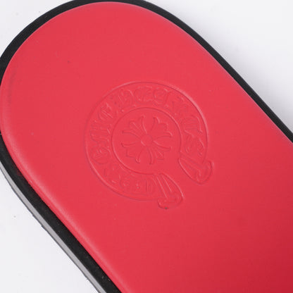CHROME HEARTS RED CROSS PATCH CHEETAH SLIPPERS