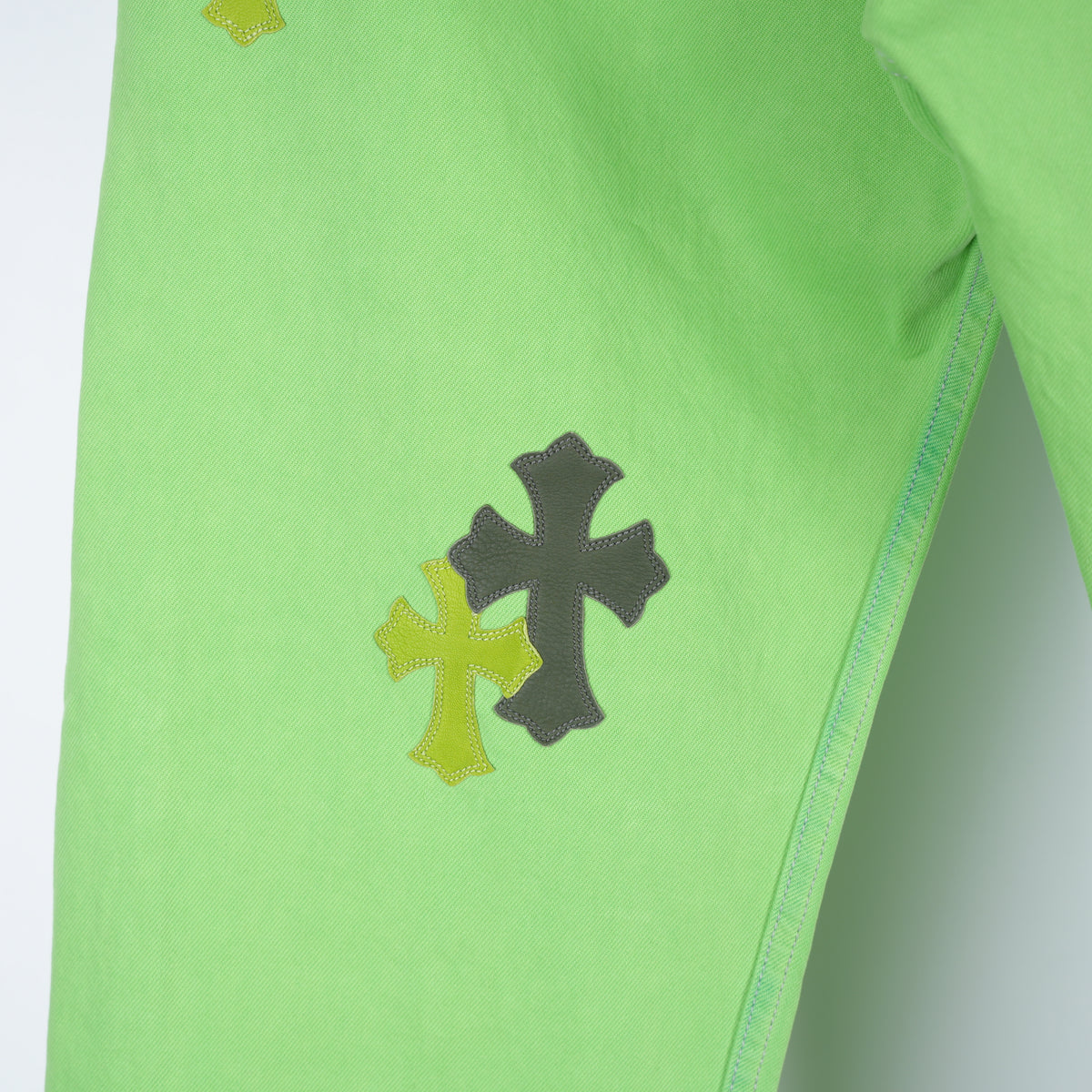 CHROME HEARTS SEX RECORDS GREEN PATCH DENIM