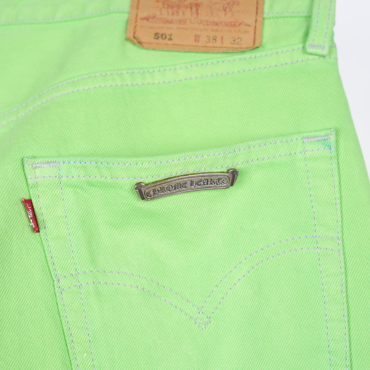 CHROME HEARTS SEX RECORDS GREEN PATCH DENIM