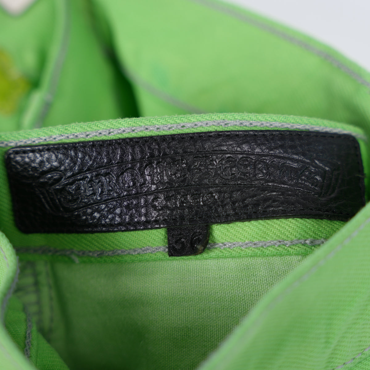 CHROME HEARTS SEX RECORDS GREEN PATCH DENIM