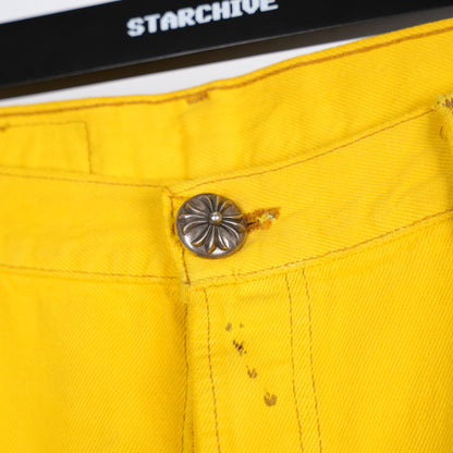 CHROME HEARTS FLOODED YELLOW PATCH DENIM