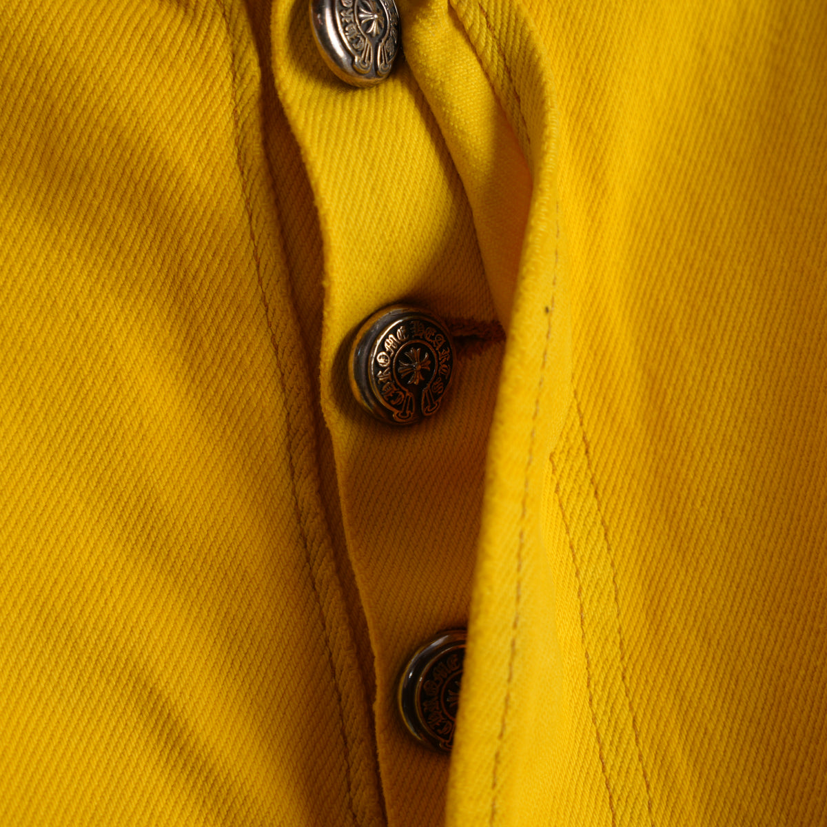 CHROME HEARTS FLOODED YELLOW PATCH DENIM