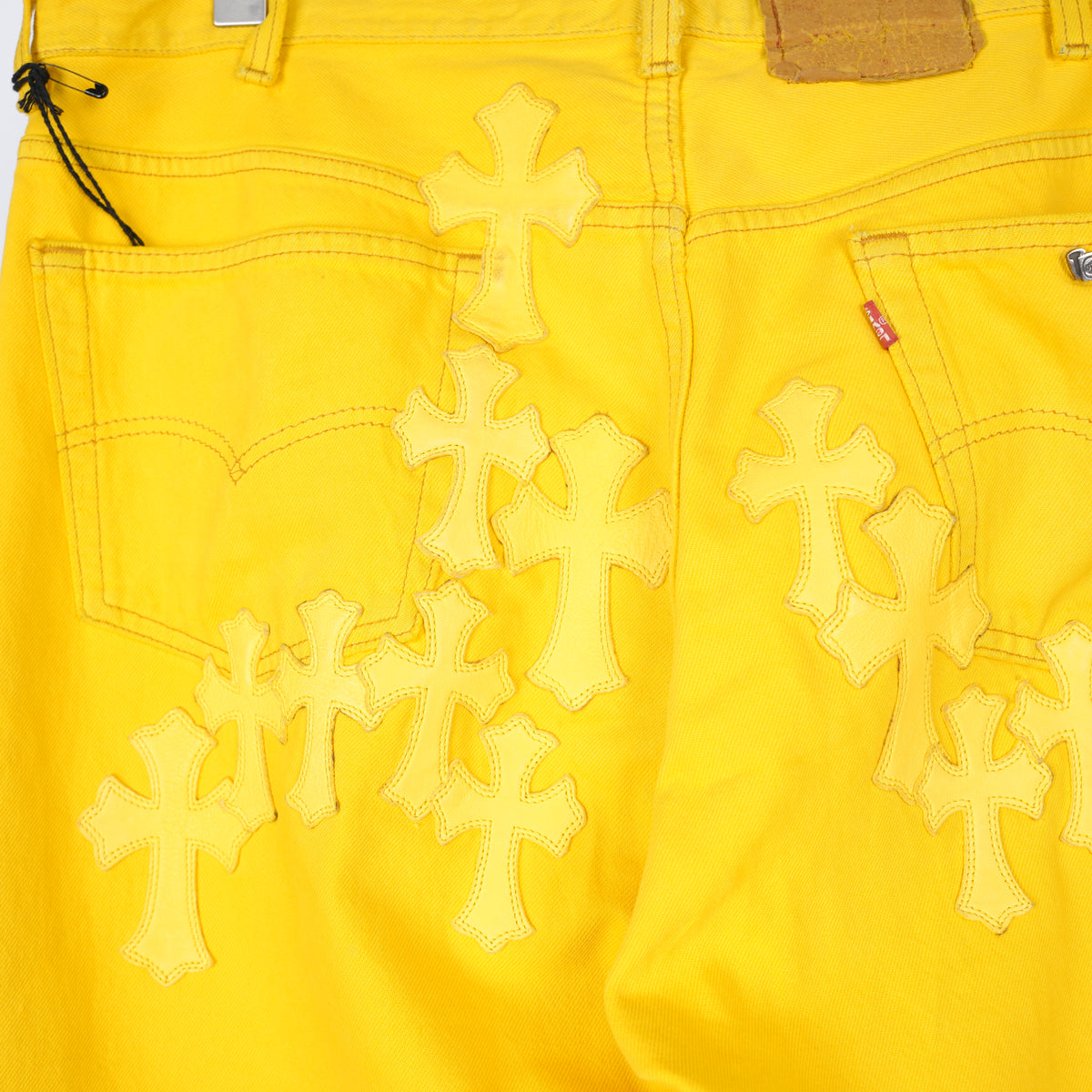 CHROME HEARTS FLOODED YELLOW PATCH DENIM