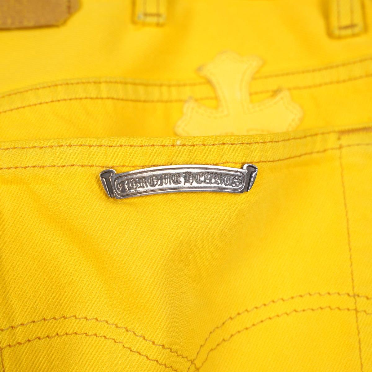 CHROME HEARTS FLOODED YELLOW PATCH DENIM