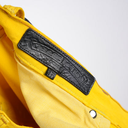 CHROME HEARTS FLOODED YELLOW PATCH DENIM