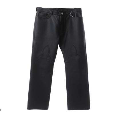 Chrome Hearts Heavy Leather Fleur Knee Pants