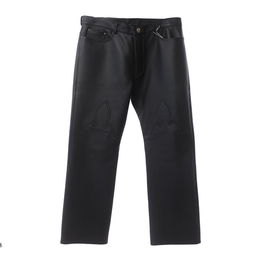 Chrome Hearts Heavy Leather Fleur Knee Pants